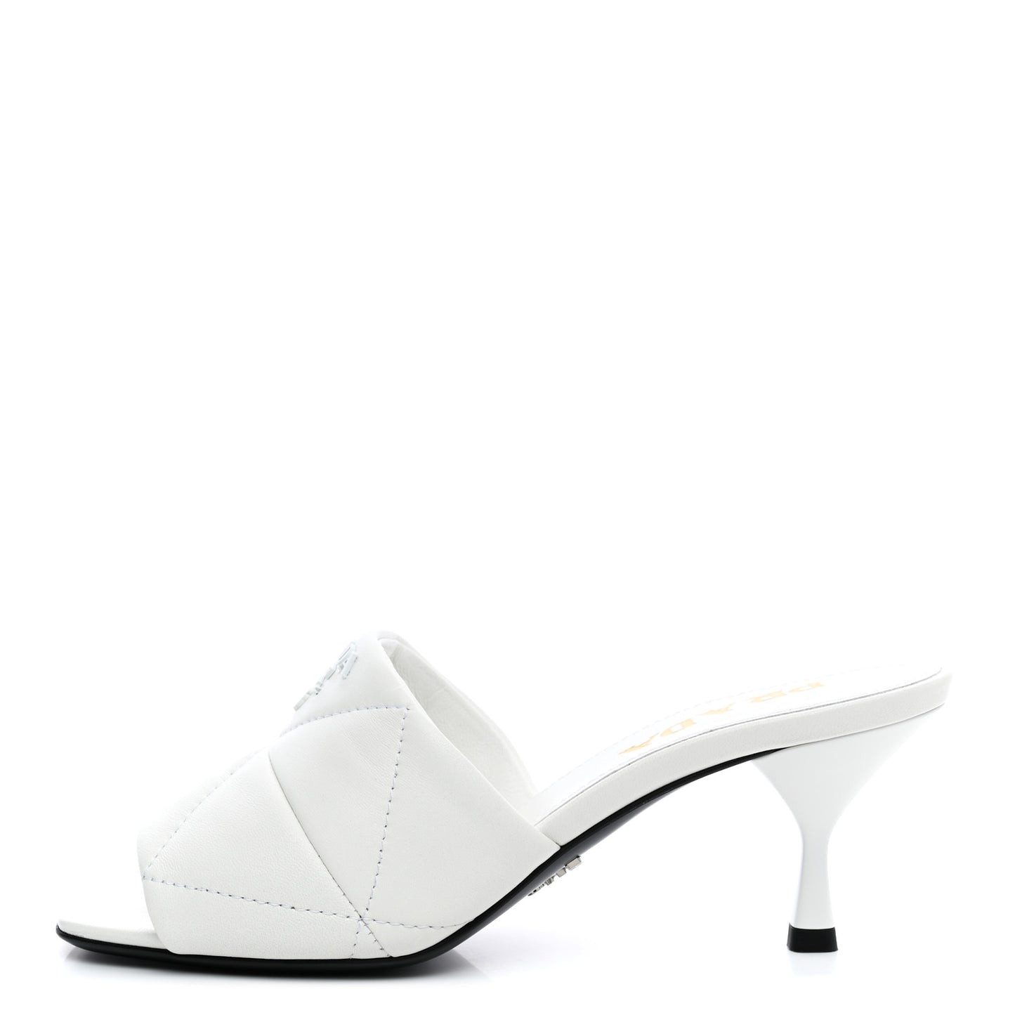 Nappa Logo Quilted Slide Sandals 36 White