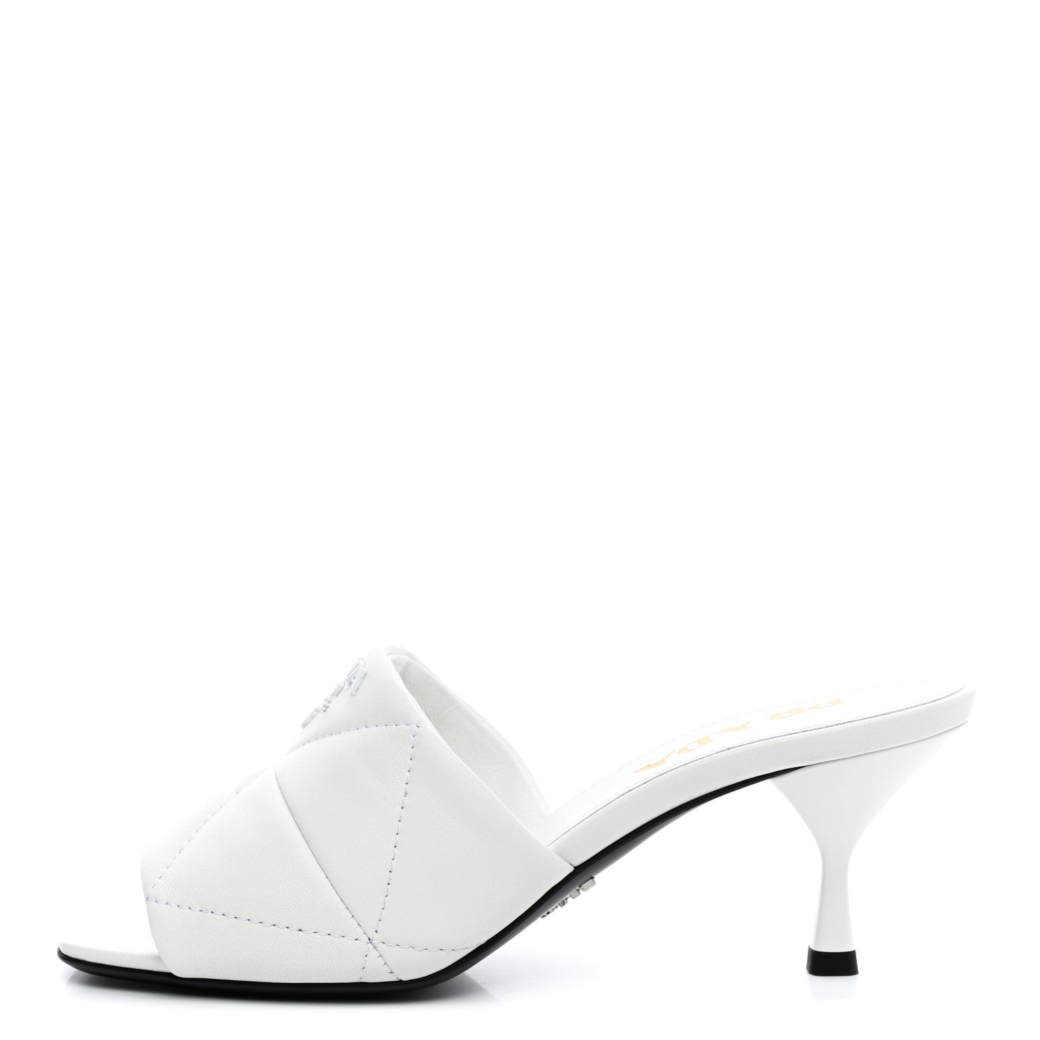 Prada Nappa Logo Quilted Slide Sandals 36 White 1 of 10