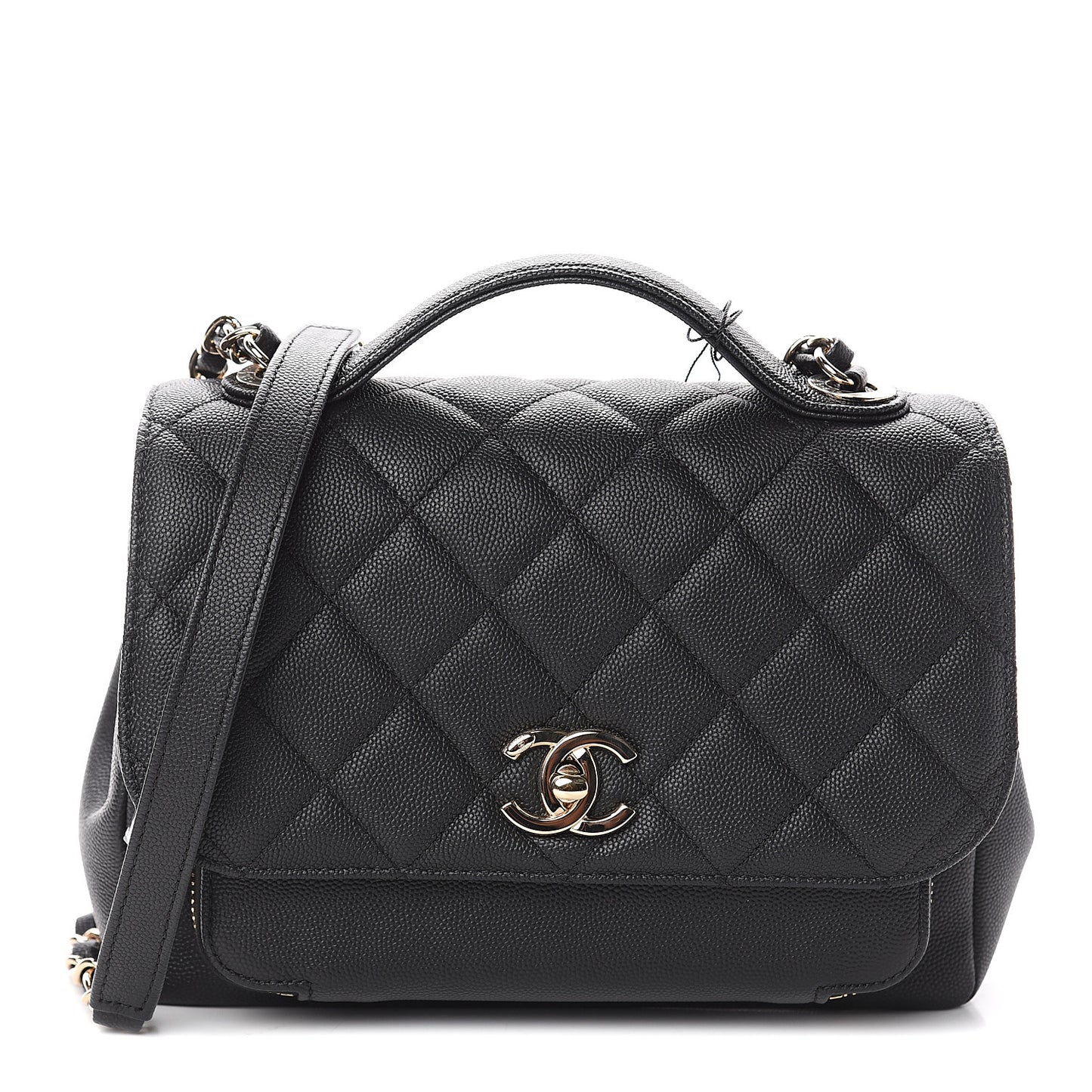 Caviar Quilted Medium Business Affinity Flap Black