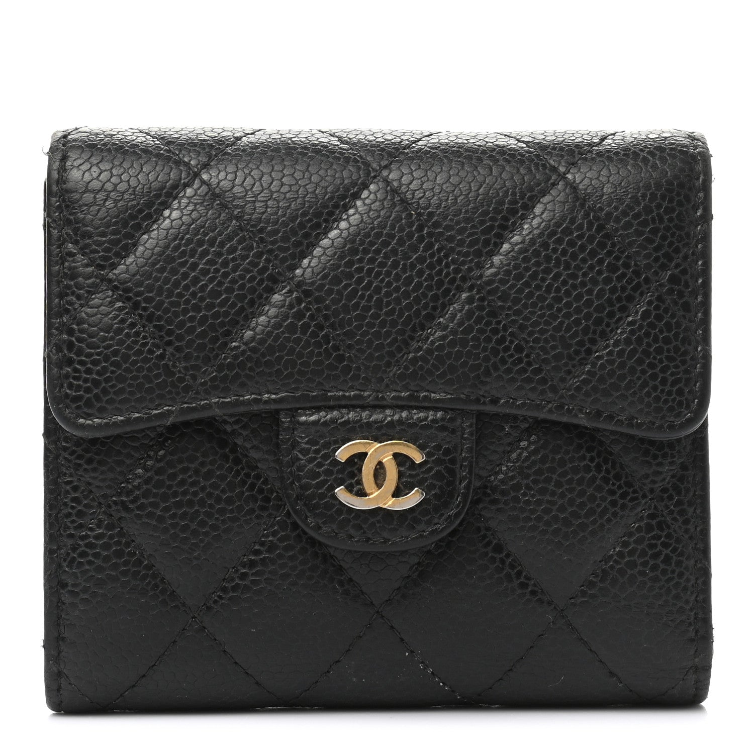 Chanel Caviar Quilted Compact Flap Wallet Black 1 of 20