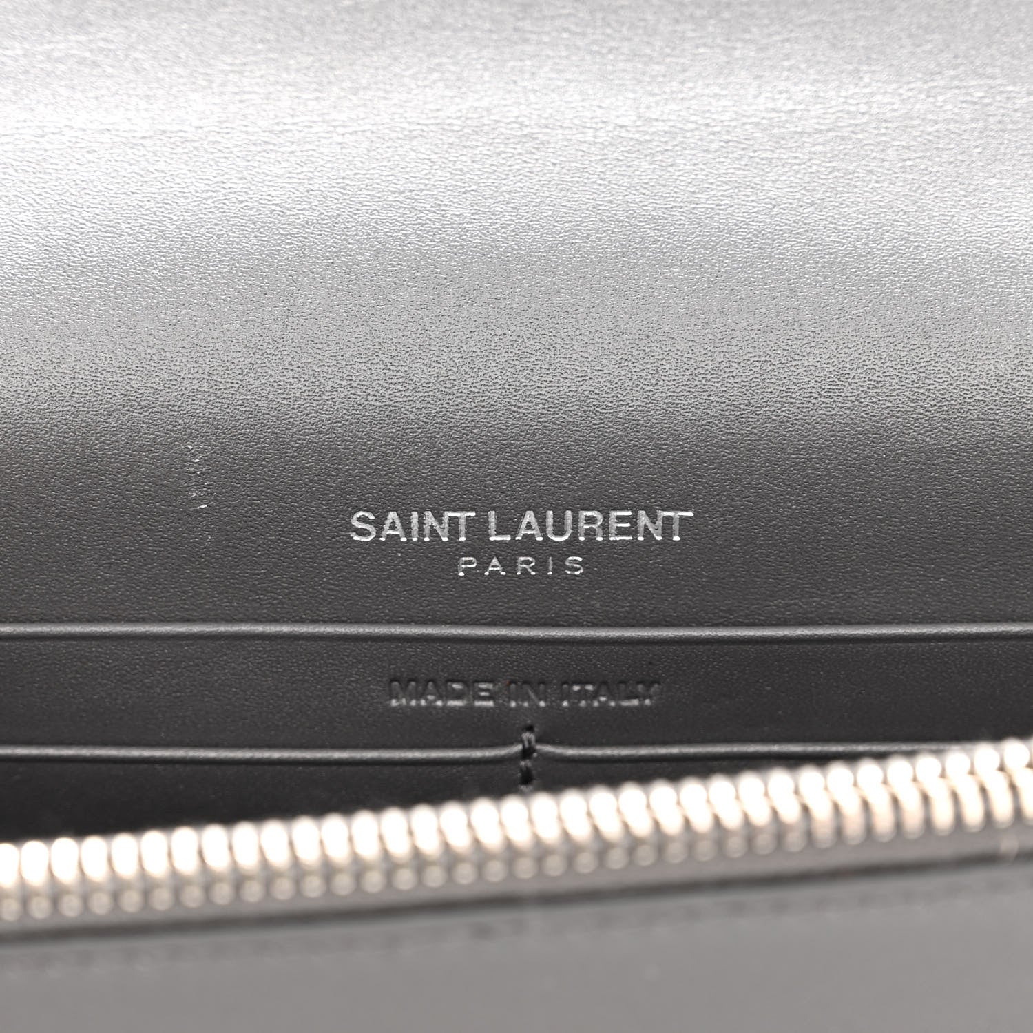 Saint Laurent Smooth Calfskin Classic Monogram Kate Tassel Chain Wallet Asphalt 6 of 9