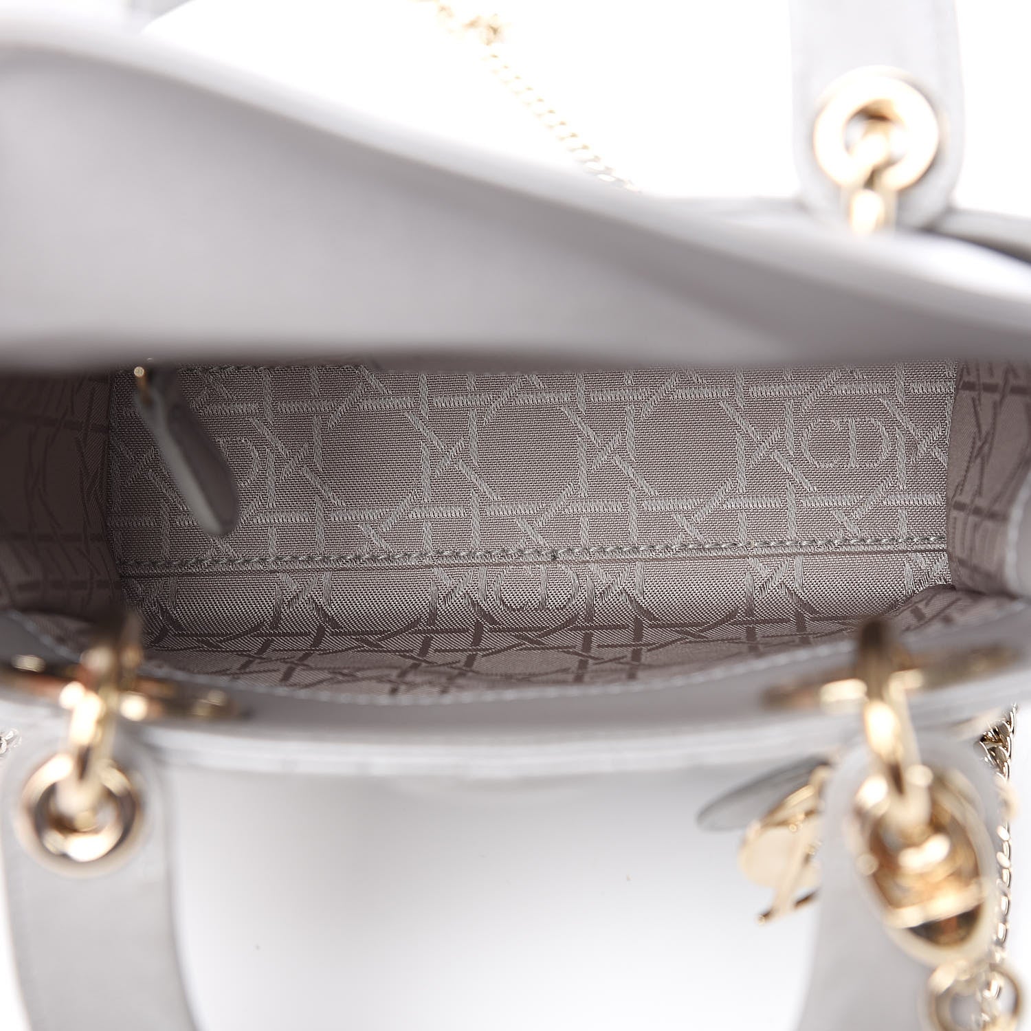 Christian Dior Metallic Lambskin Cannage Mini Lady Dior Grey 5 of 10