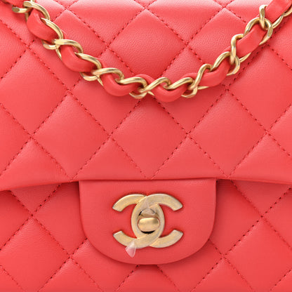 Chanel Lambskin Quilted Mini Rectangular Flap Red 8 of 11
