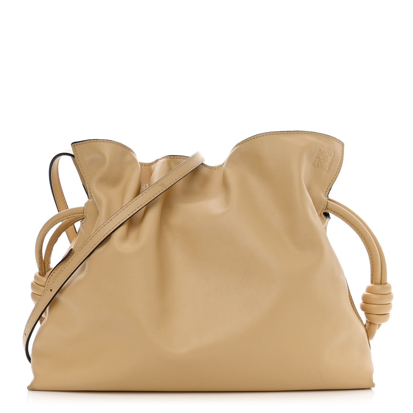 Nappa Flamenco Knot Clutch Dark Butter