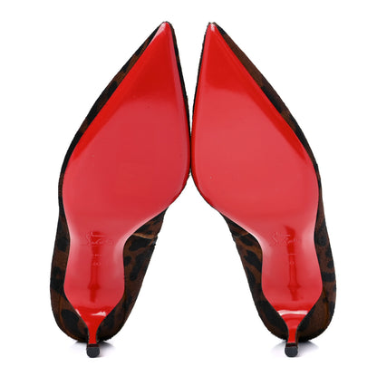 Christian Louboutin Pony Hair Leopard Print So Kate Booty 55 Ankle Boots 40 Black 5 of 9