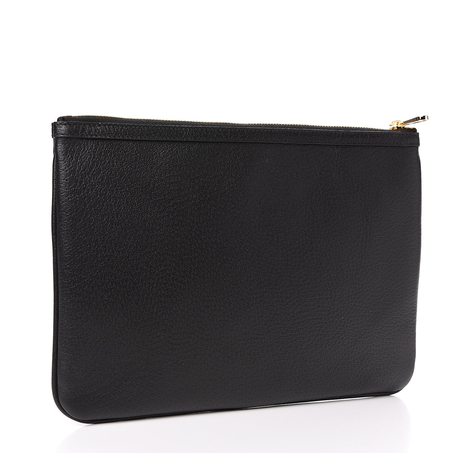 Calfskin Large Ophidia Pouch Clutch Black