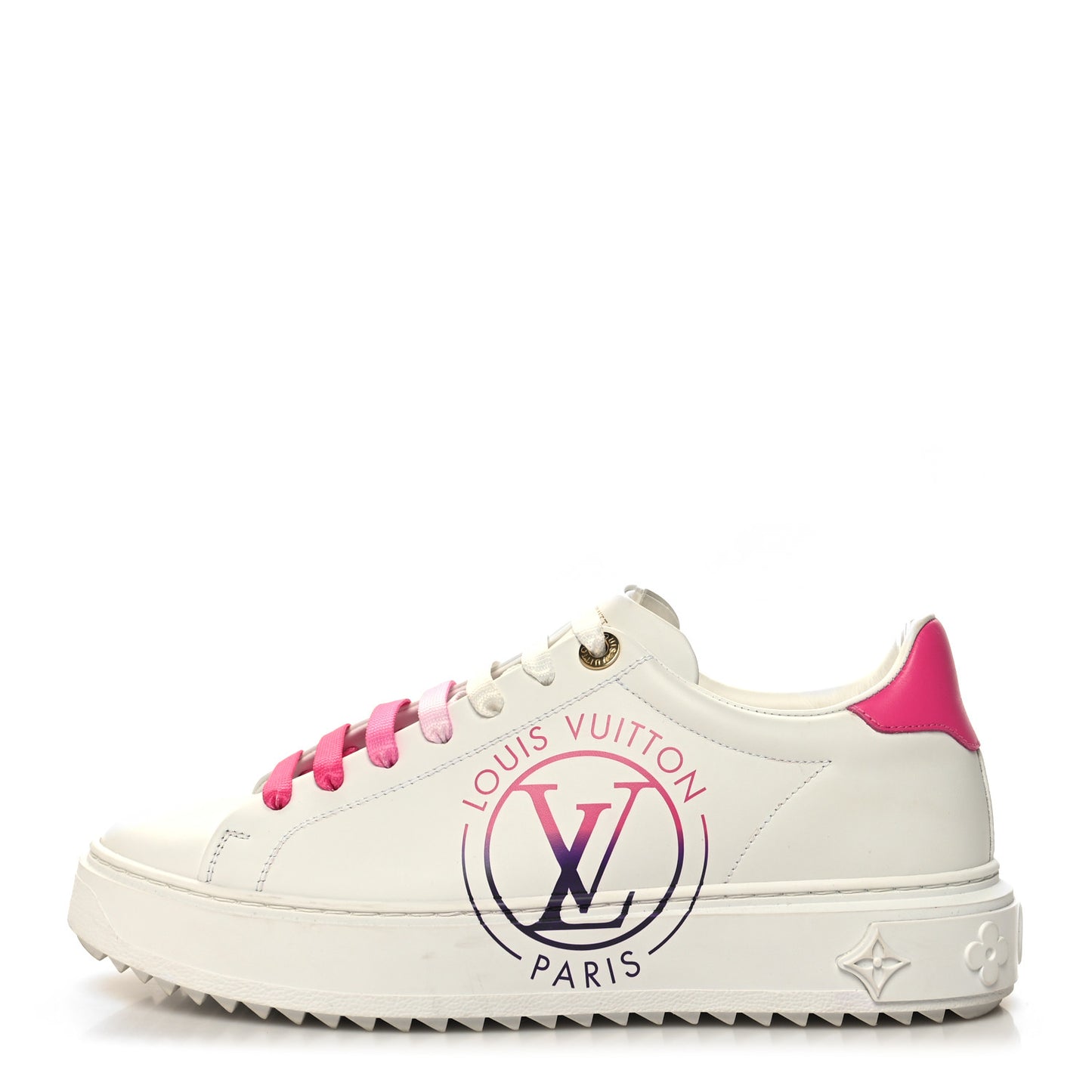 Monogram Time Out Sneakers 38.5 White Pink