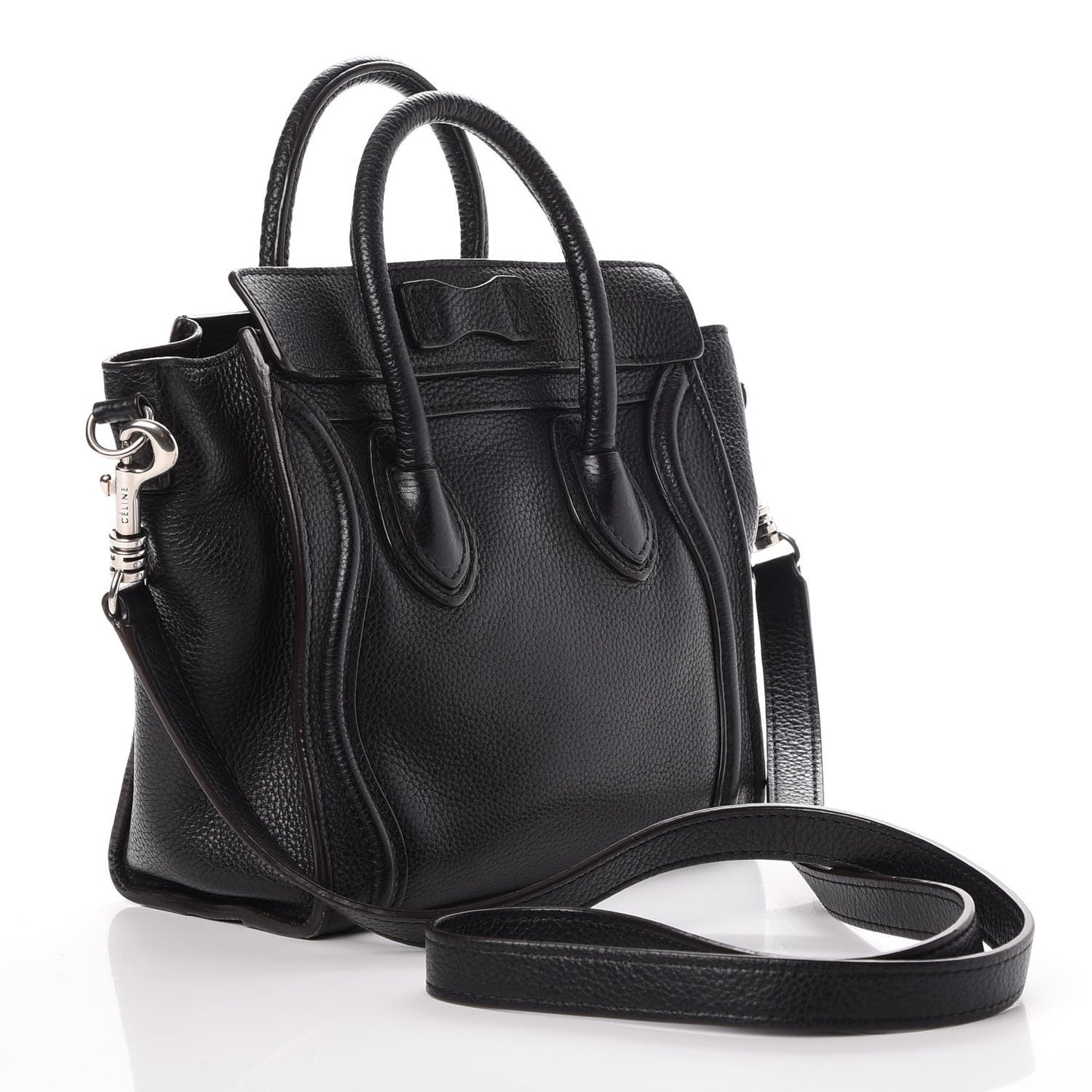 Drummed Calfskin Nano Luggage Black