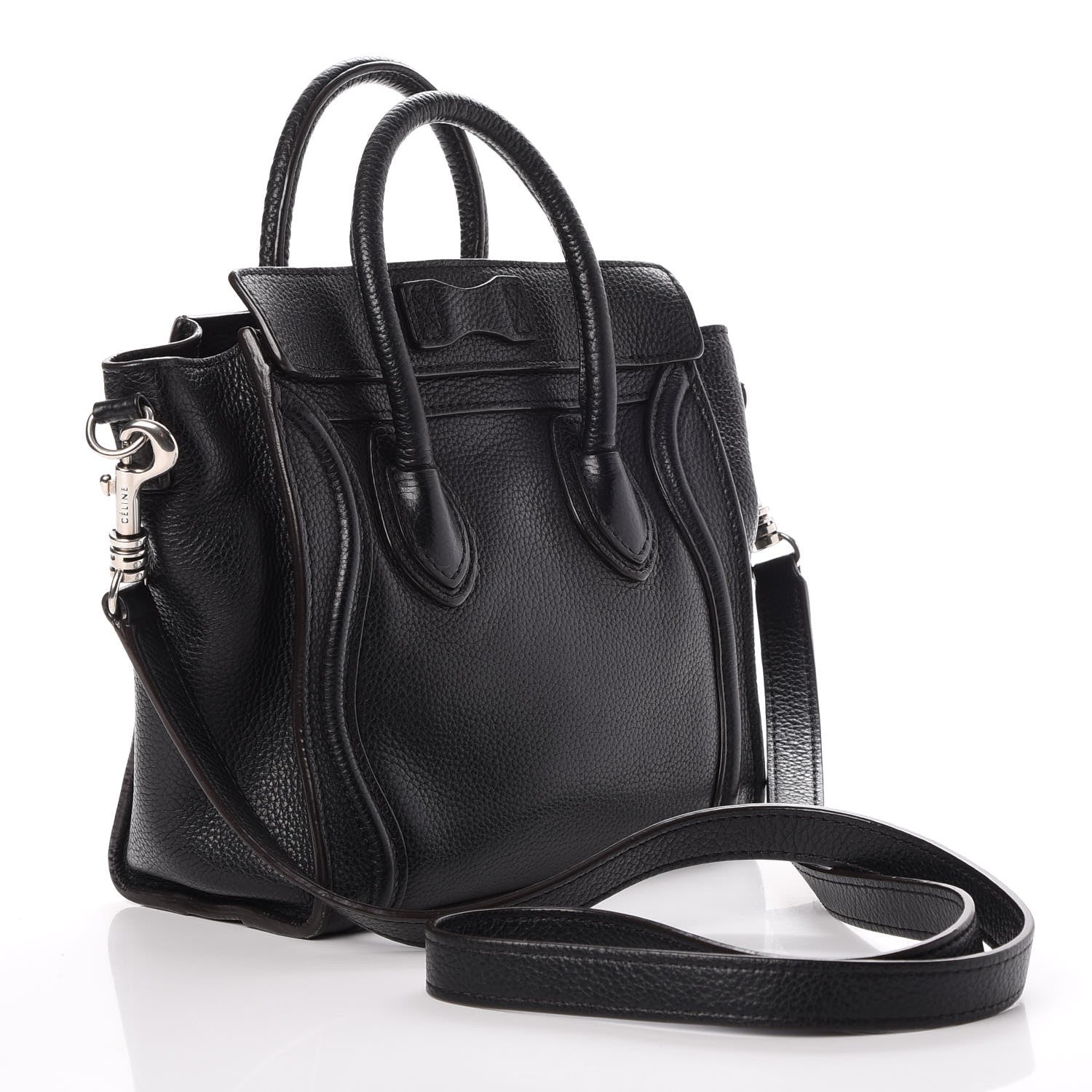 Celine Drummed Calfskin Nano Luggage Black 4 of 15