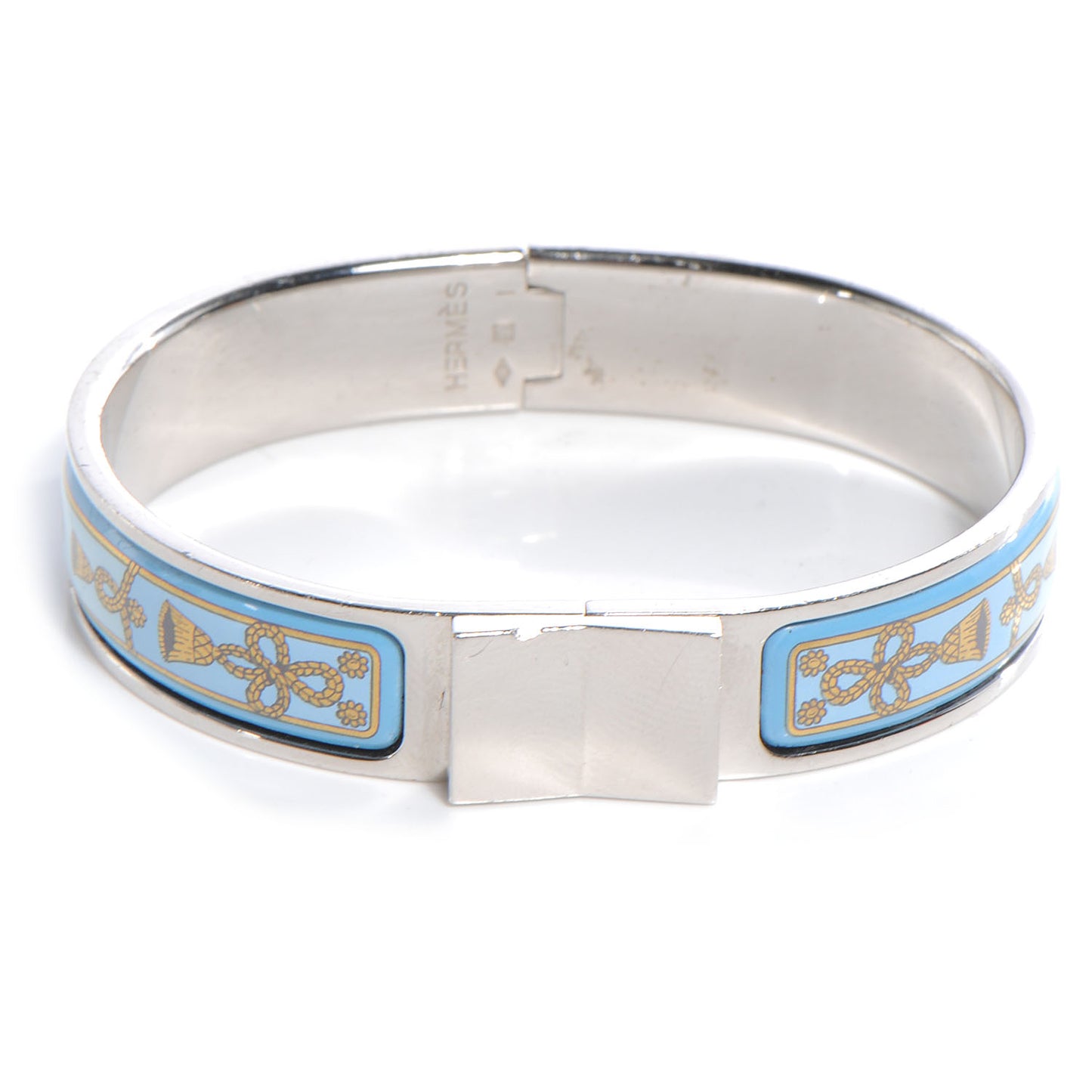 Enamel Printed Narrow Tassel Bracelet 62 Bleu
