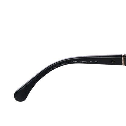 Chanel Lambskin Quilted CC Aviator Sunglasses 4195-Q Black 6 of 6
