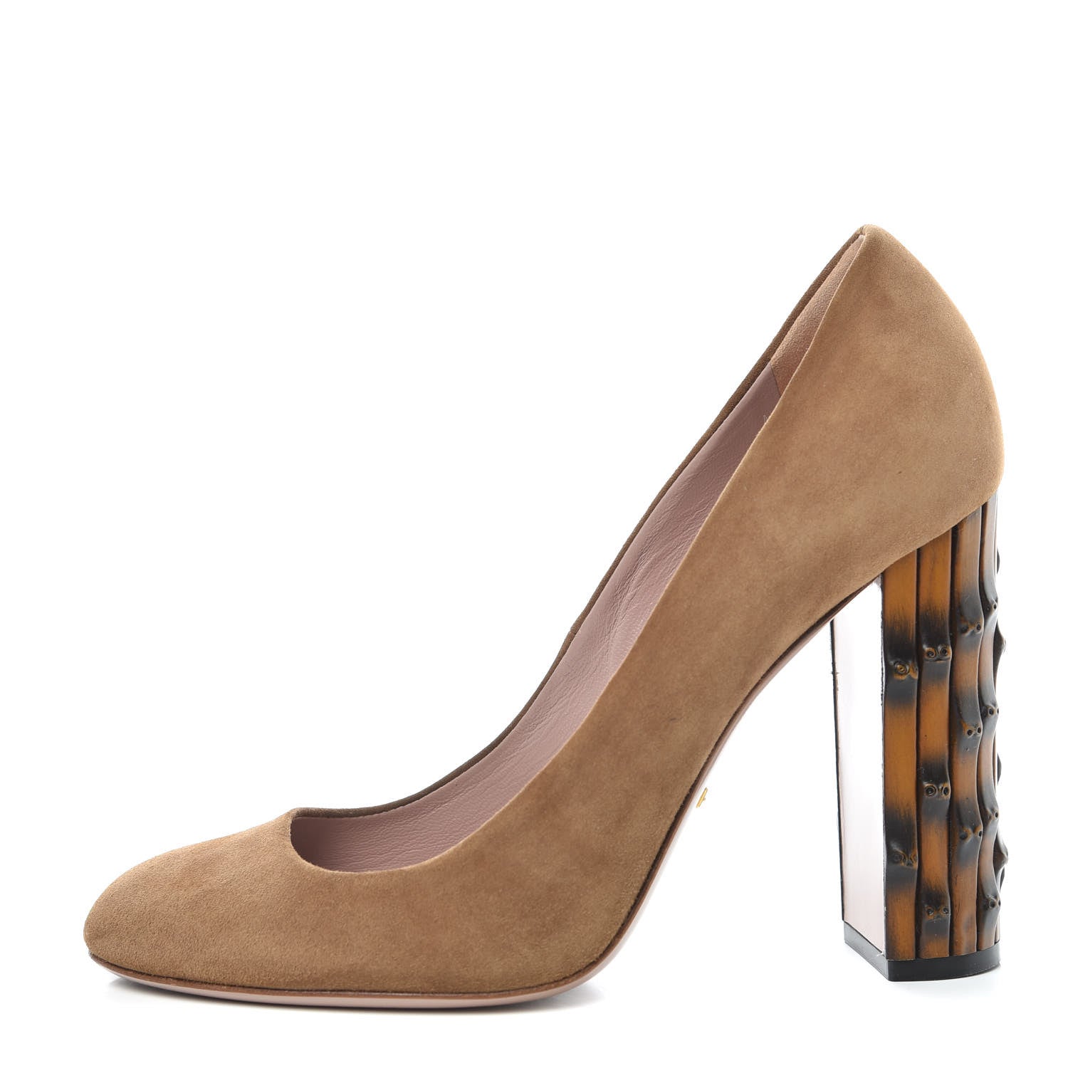 Gucci Suede Dahlia Bamboo Pumps 39 Beige 1 of 10