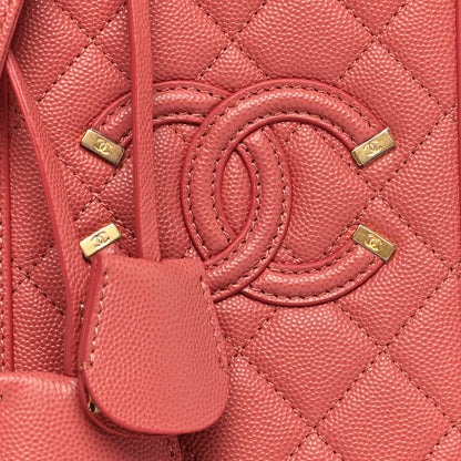 Chanel Caviar Quilted CC North South Filigree Vanity Case Pink 7 of 10