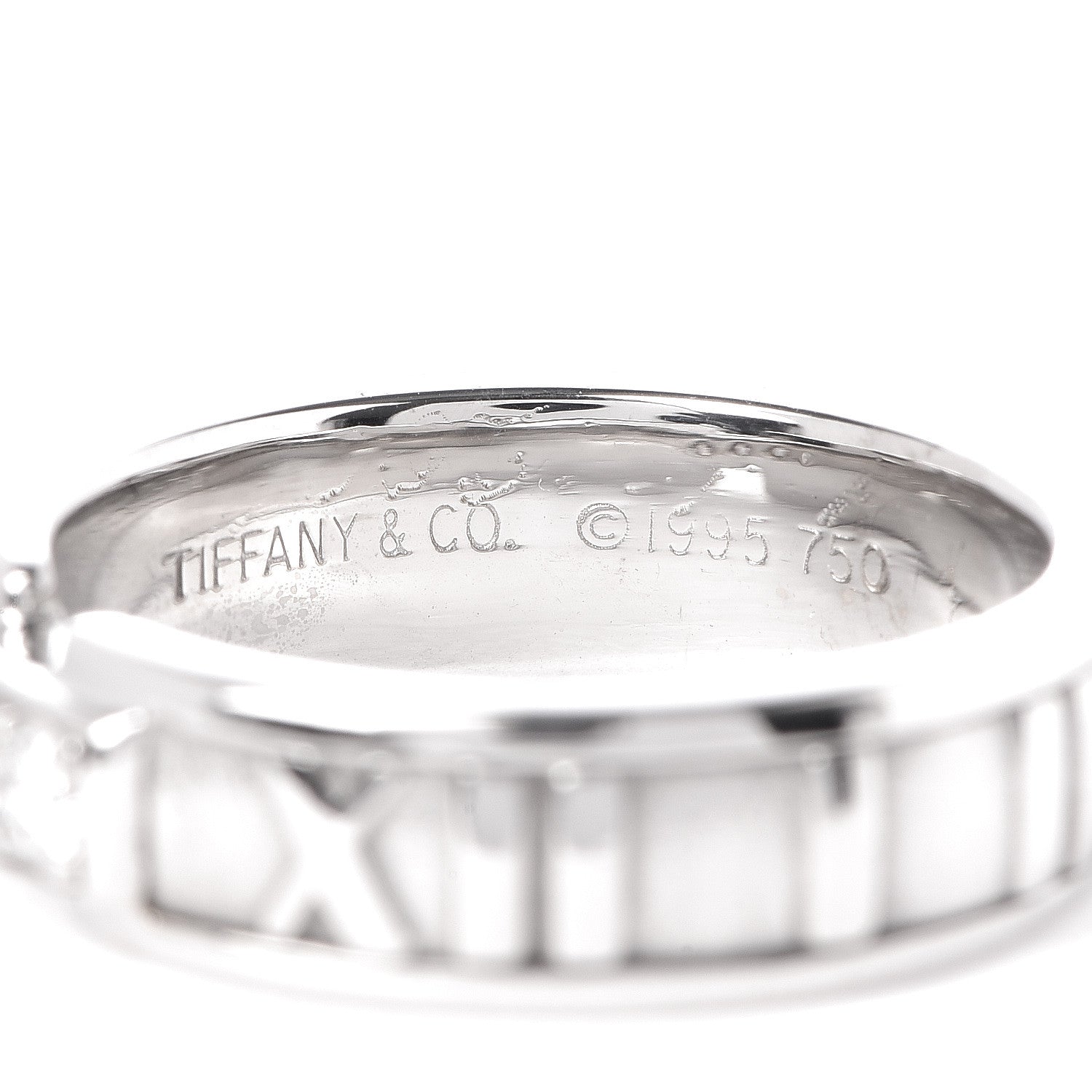 Tiffany 18K White Gold Diamond Atlas Ring 50 5.5 4 of 4