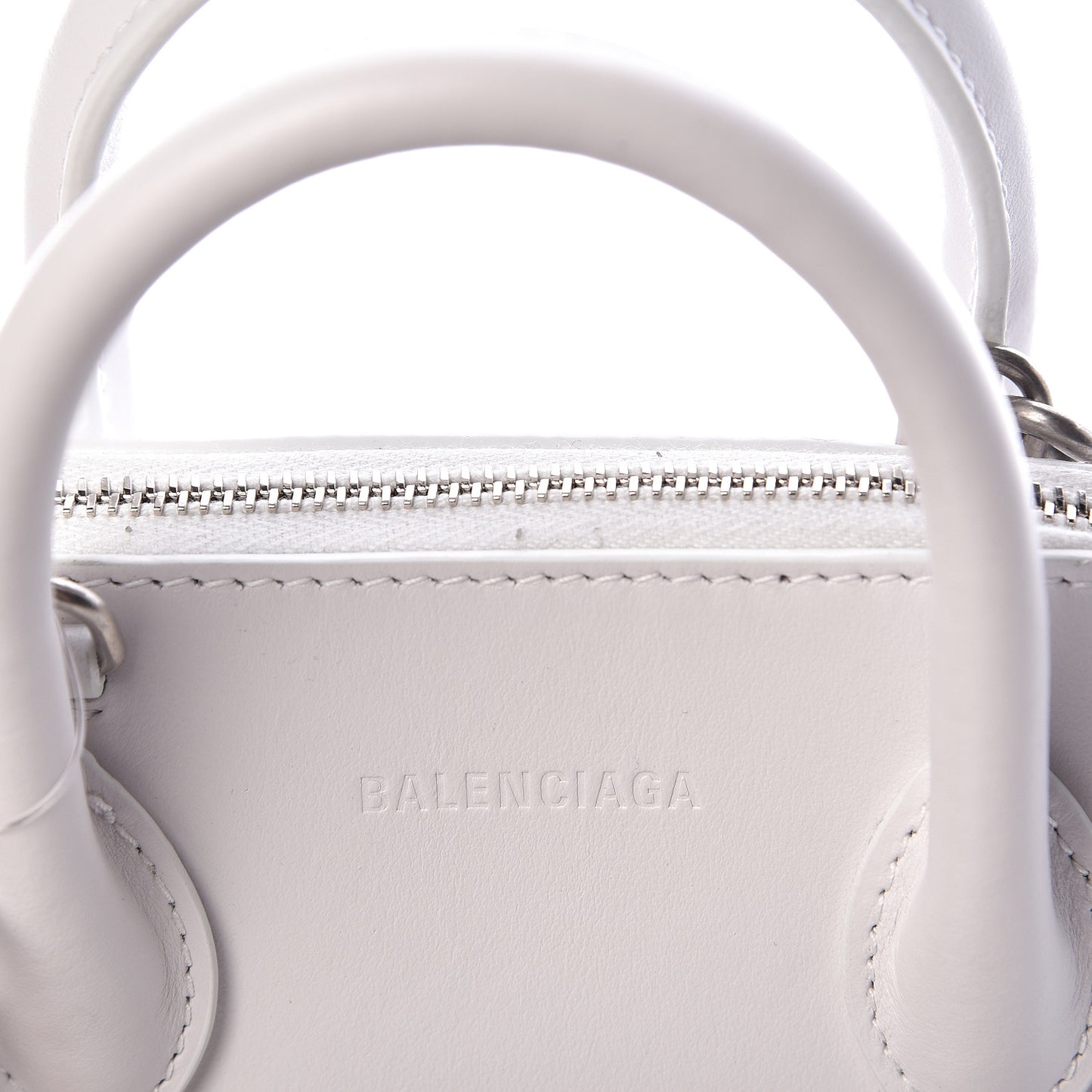 Calfskin Lipstick Logo XXS Ville Top Handle Bag White