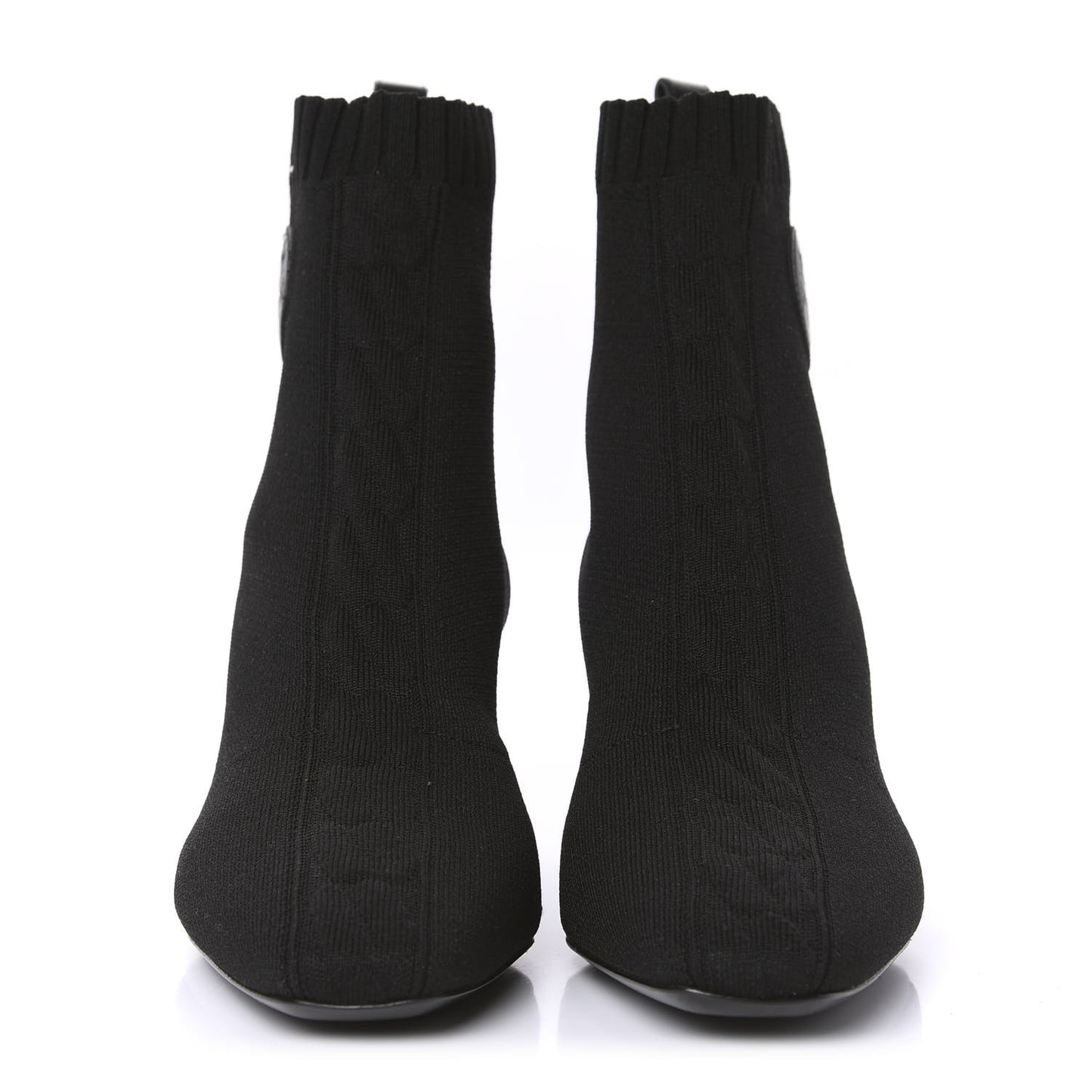 Knit Calfskin Volver Ankle Boots 39 Black