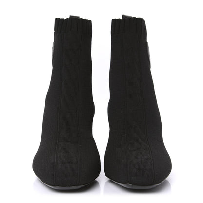 Hermes Knit Calfskin Volver Ankle Boots 39 Black 2 of 8