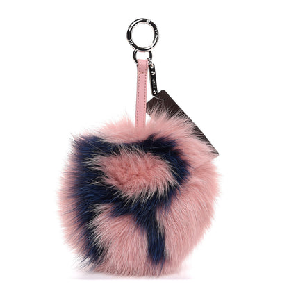 Fendi Fox Fur Shiny Nappa Bi-Color R ABCharm Bag Charm Rosa Chiaro Blue Bubblegum 1 of 7