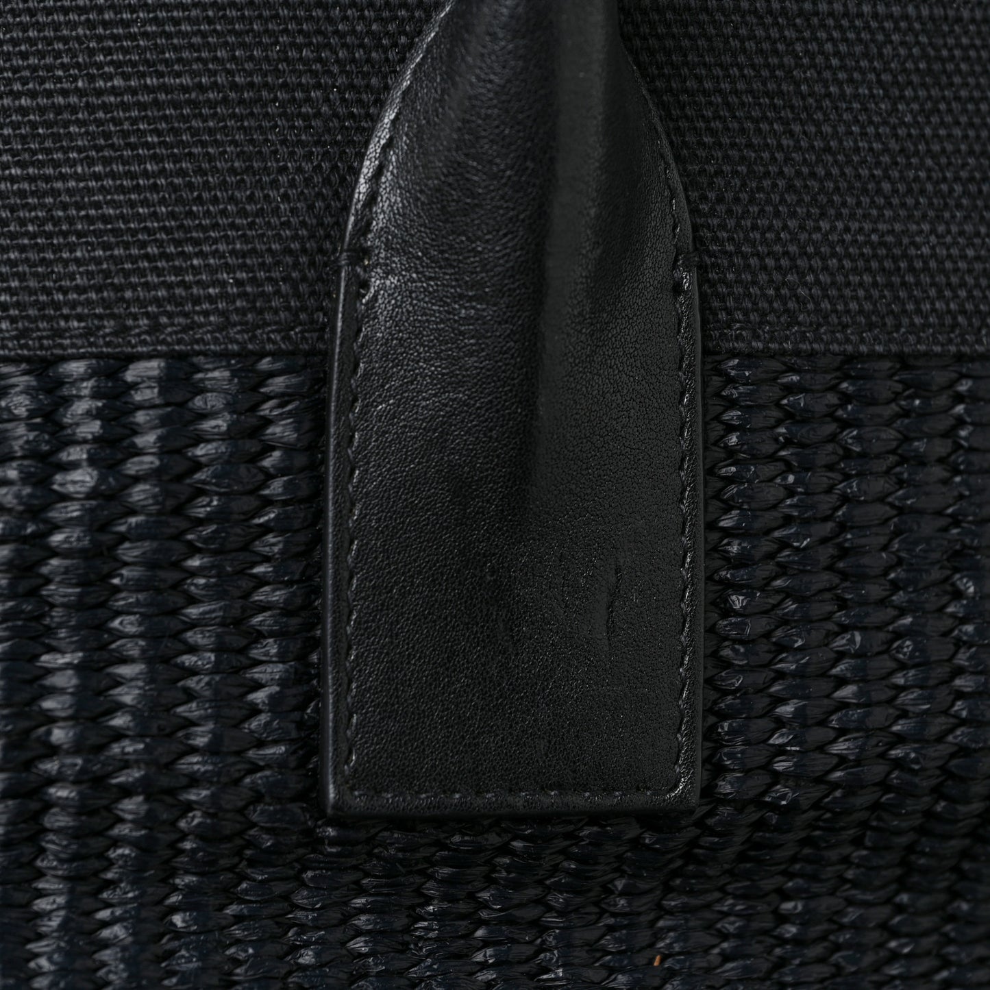 Raffia Linen Calfskin Rive Gauche Tote Black
