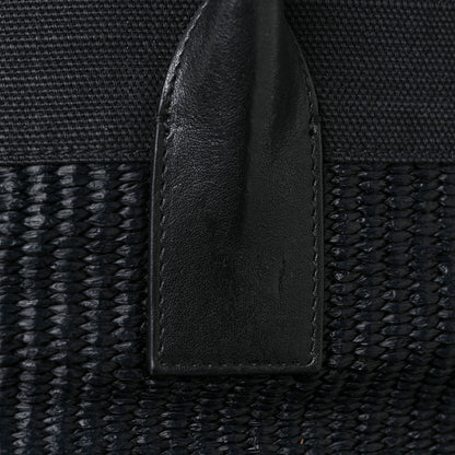 Saint Laurent Raffia Linen Calfskin Rive Gauche Tote Black 16 of 18