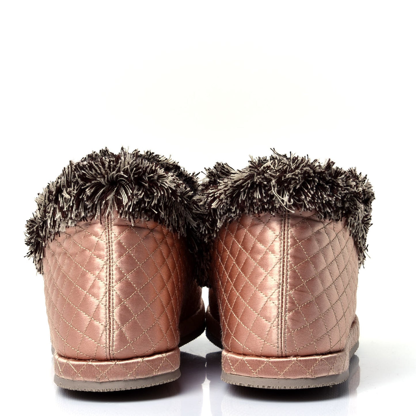 Satin Quilted Womens Fria Horsebit Loafers 37 Apricot Beige