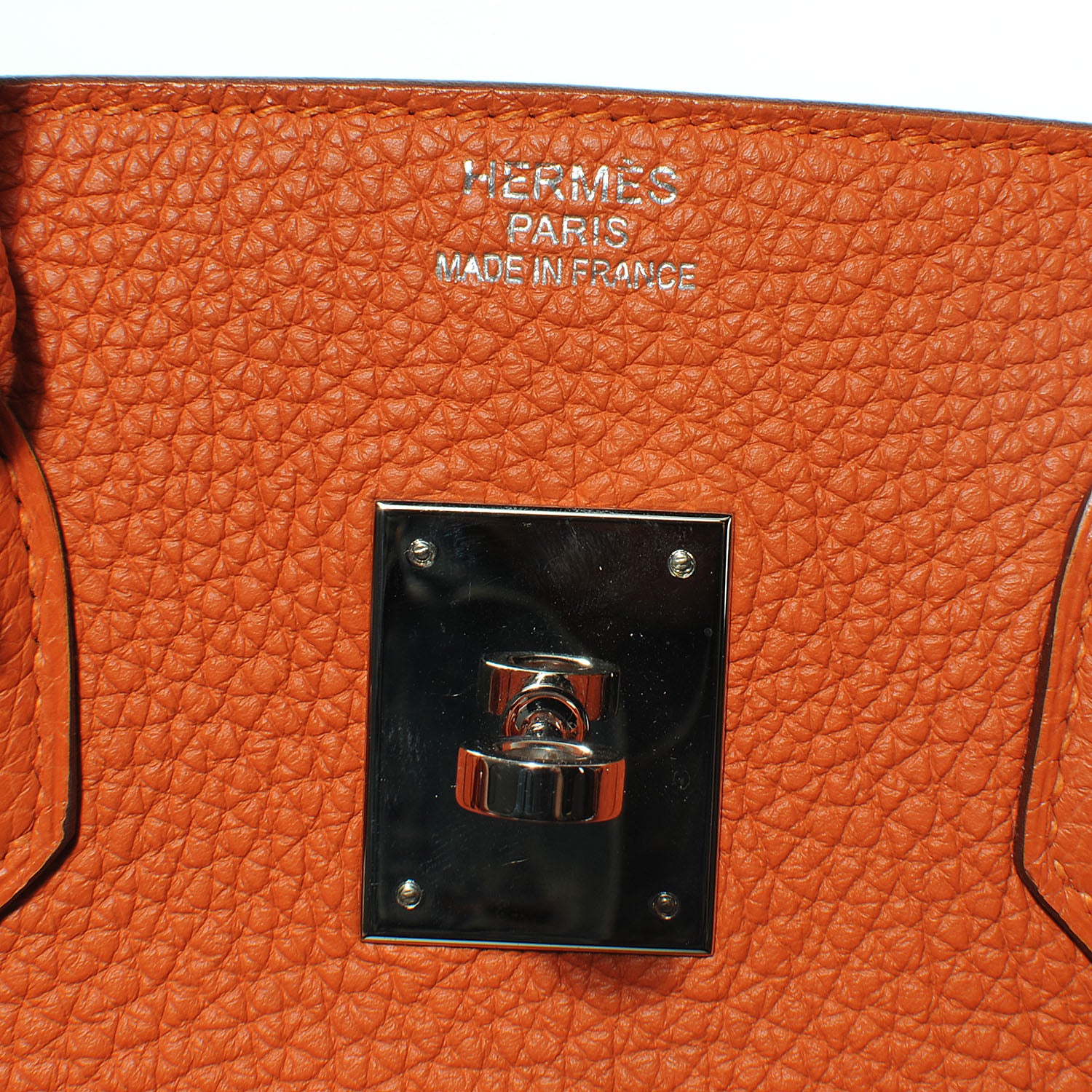 Hermes Taurillon Clemence Birkin 35 Orange 7 of 7