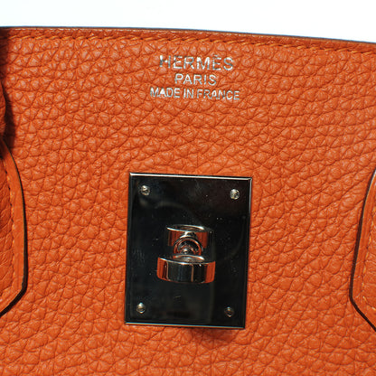 Hermes Taurillon Clemence Birkin 35 Orange 7 of 7