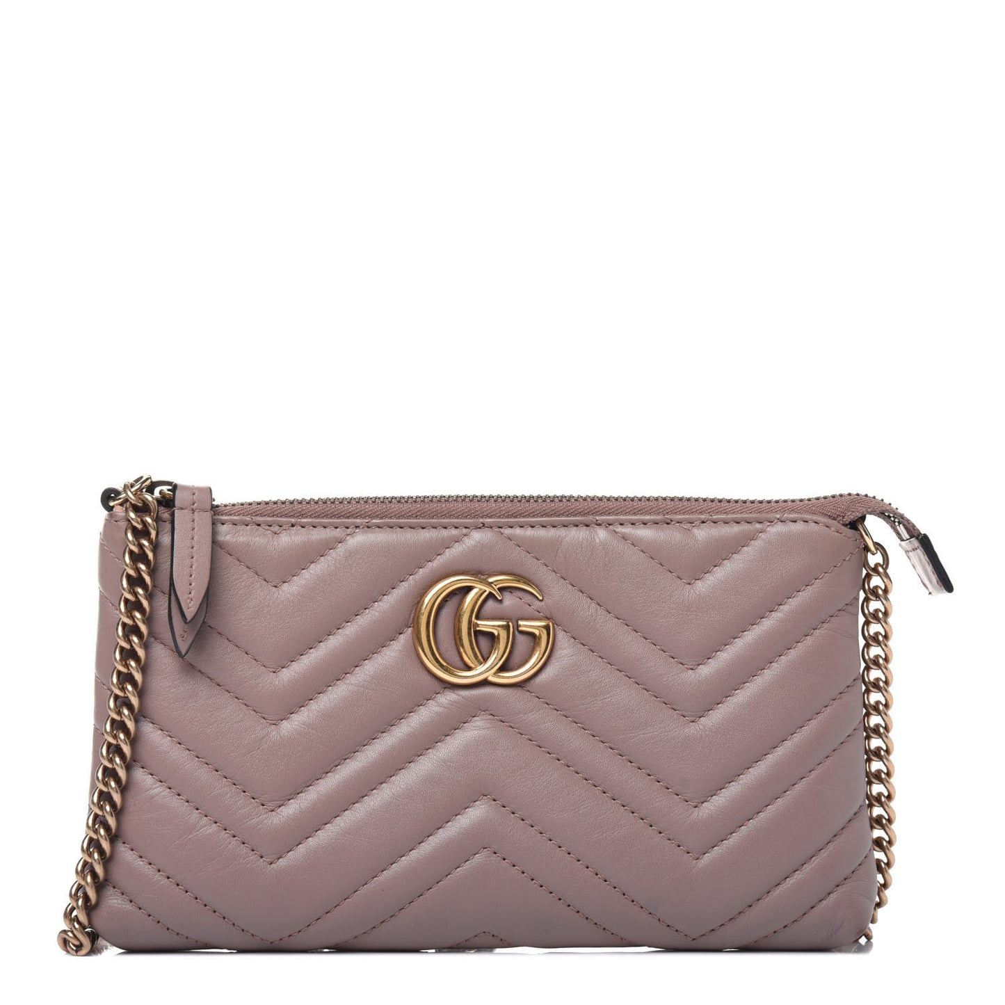 Calfskin Matelasse Mini GG Marmont Chain Bag Porcelain Rose