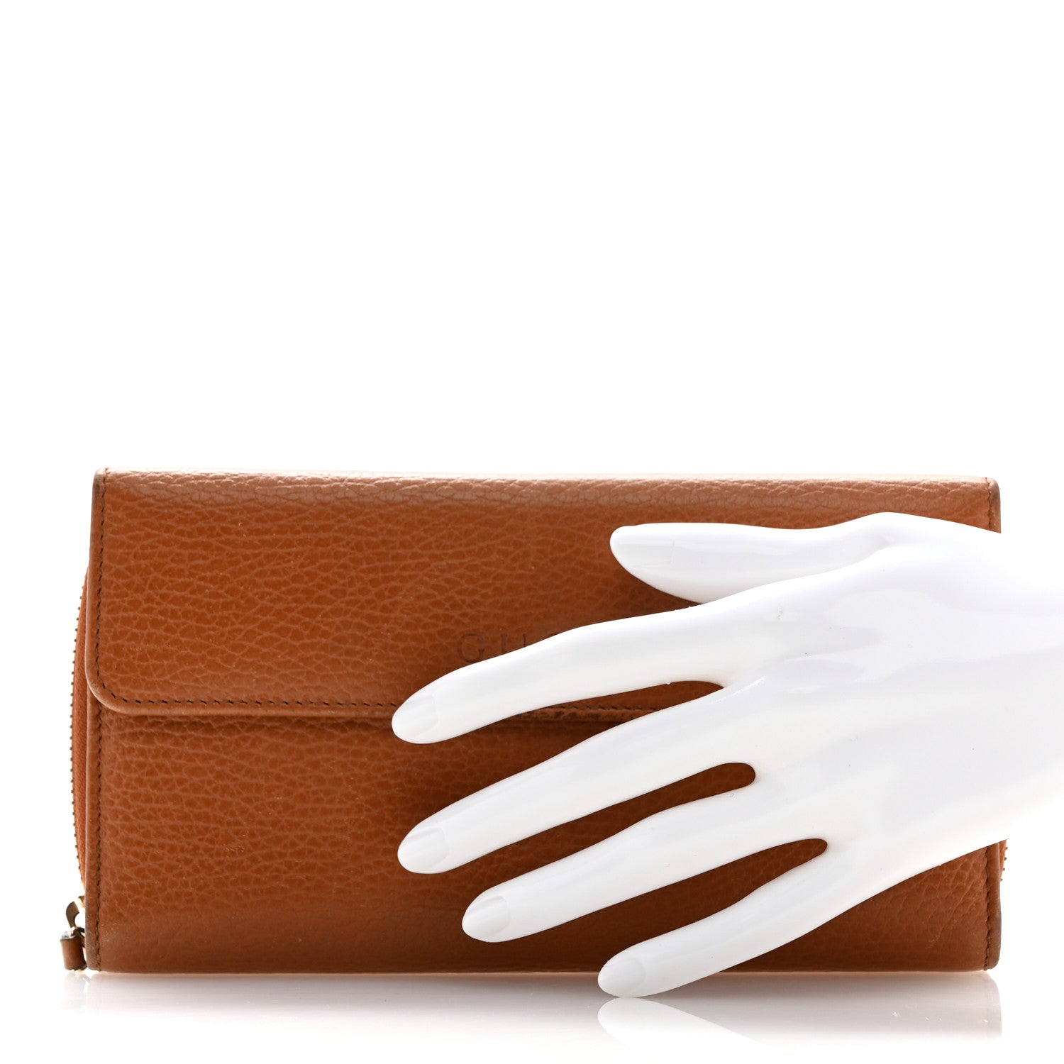 Gucci Grained Calfskin Continental Zip Wallet Tan 2 of 12