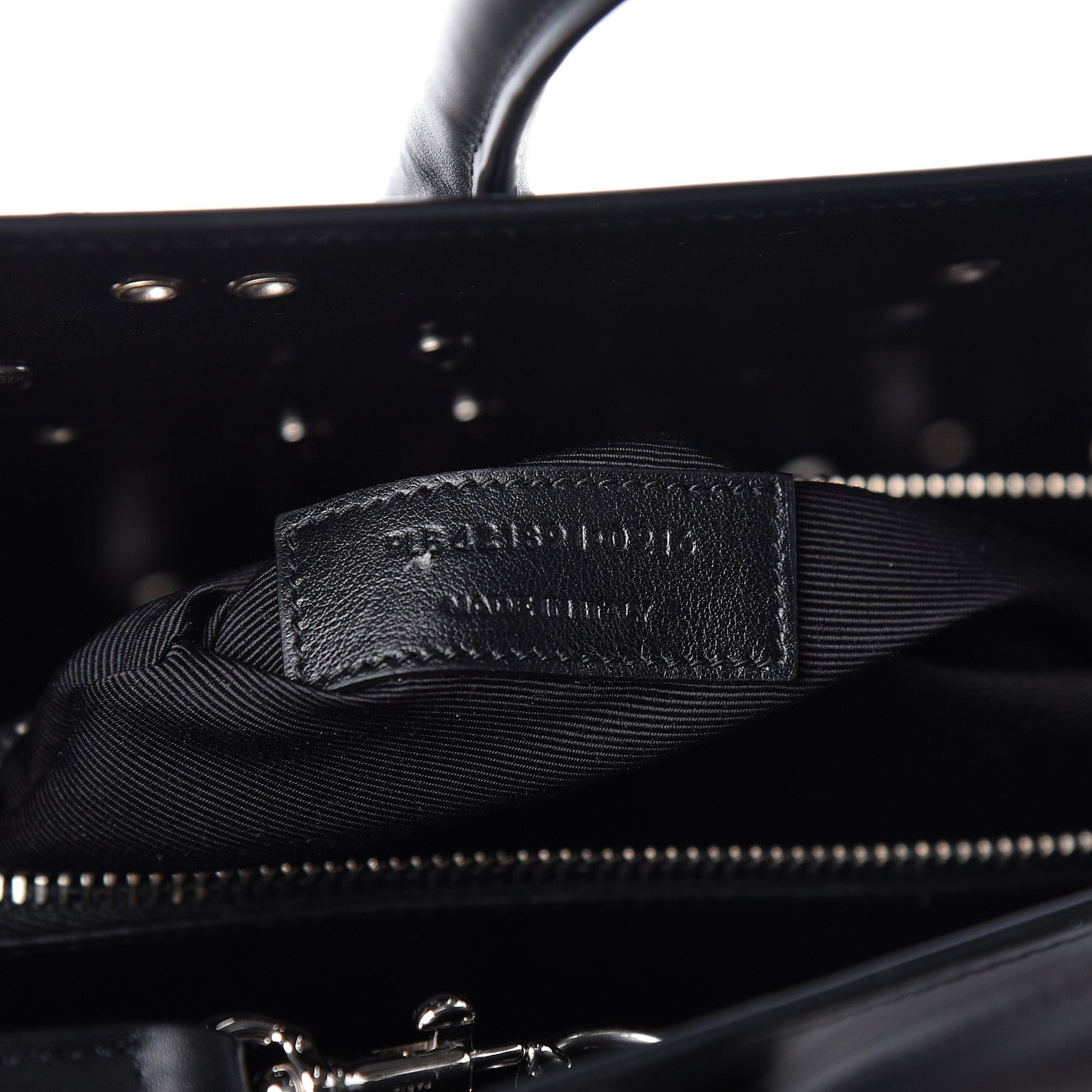 Saint Laurent Calfskin Perforated Bandana Studded Small Sac De Jour Black 7 of 10