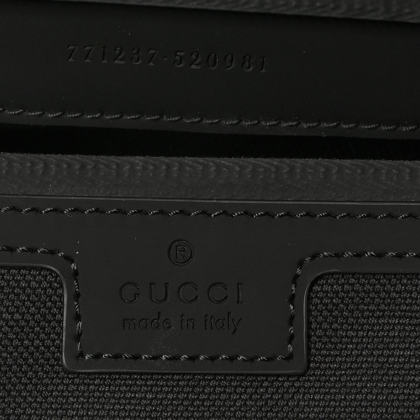 Rubber Effect GG Embossed Large Duffle Bag Black