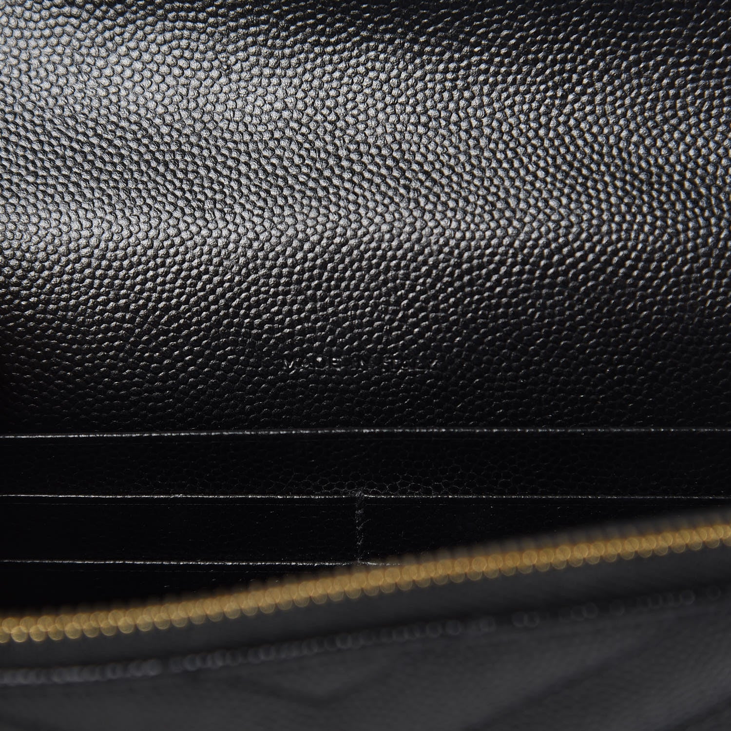 Saint Laurent Grain De Poudre Matelasse Chevron Monogram Envelope Chain Wallet Black 7 of 21