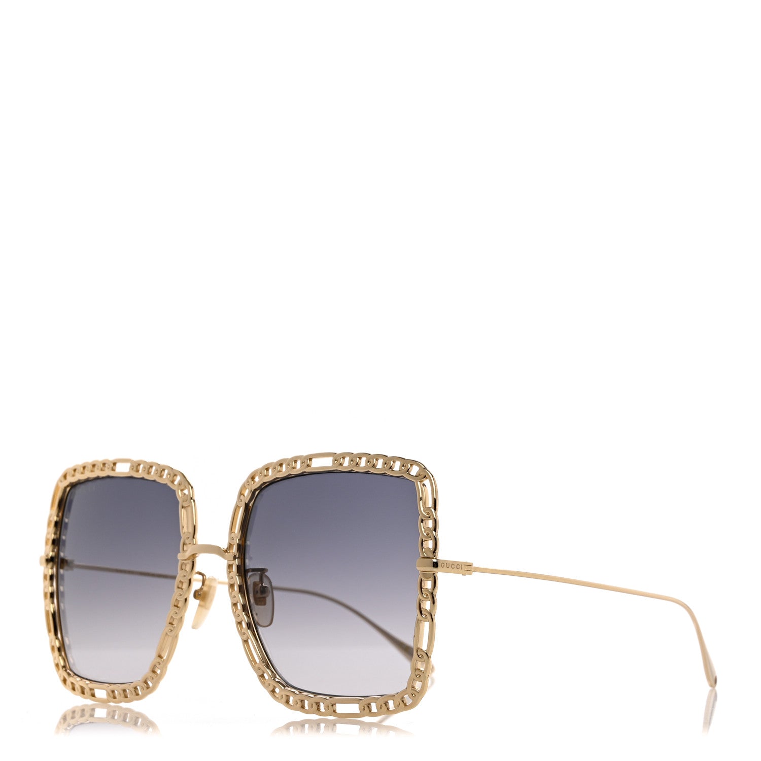 Gucci Square Frame Oversized Sunglasses GG1033S Gold 1 of 9
