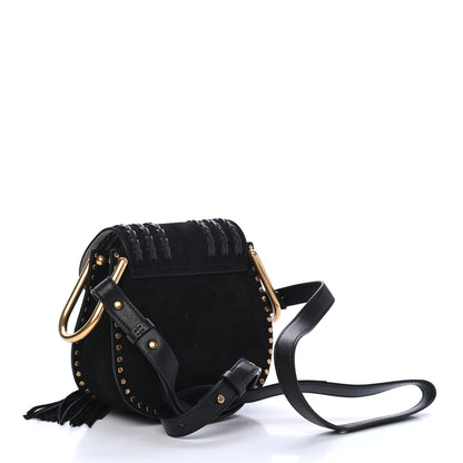 Chloe Suede Calfskin Braided Mini Hudson Shoulder Bag Black 2 of 4