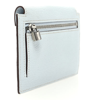 Hermes Chevre Mysore Kelly Pocket Compact Wallet Bleu Brume 3 of 6
