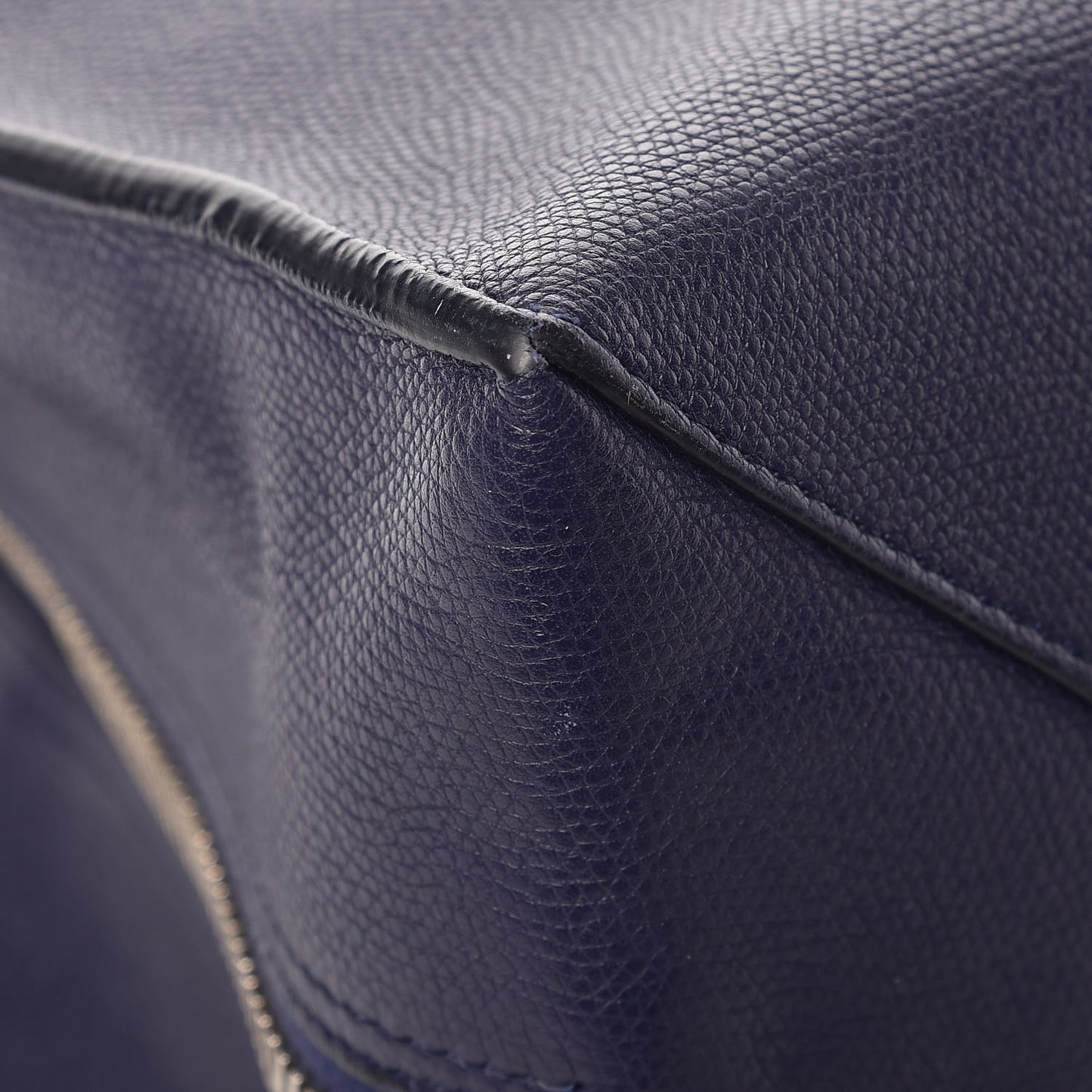 Calfskin Papier A4 Zip Around Plate Tote Bleu Indigo