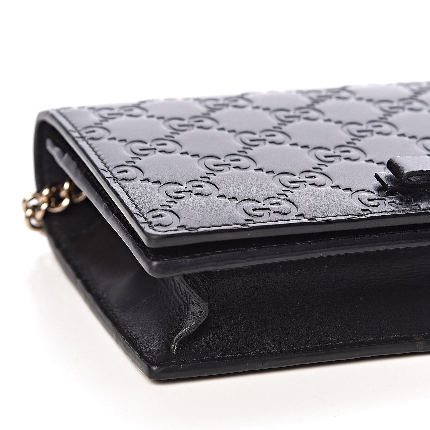 Gucci Guccissima Signature Bowy Chain Wallet Black 12 of 15