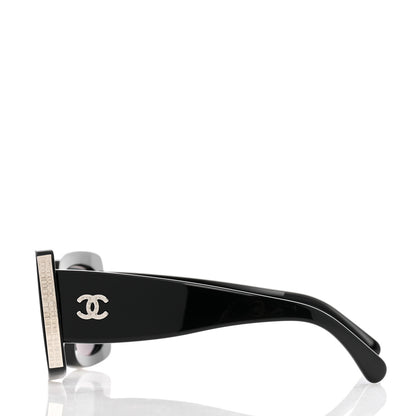 Chanel Acetate Rectangle Sunglasses 5435 Black 3 of 8