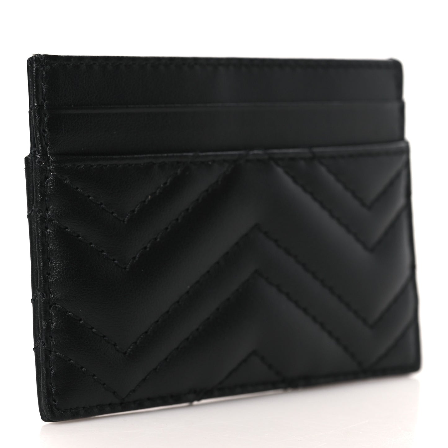 Calfskin Matelasse GG Marmont Card Holder Black