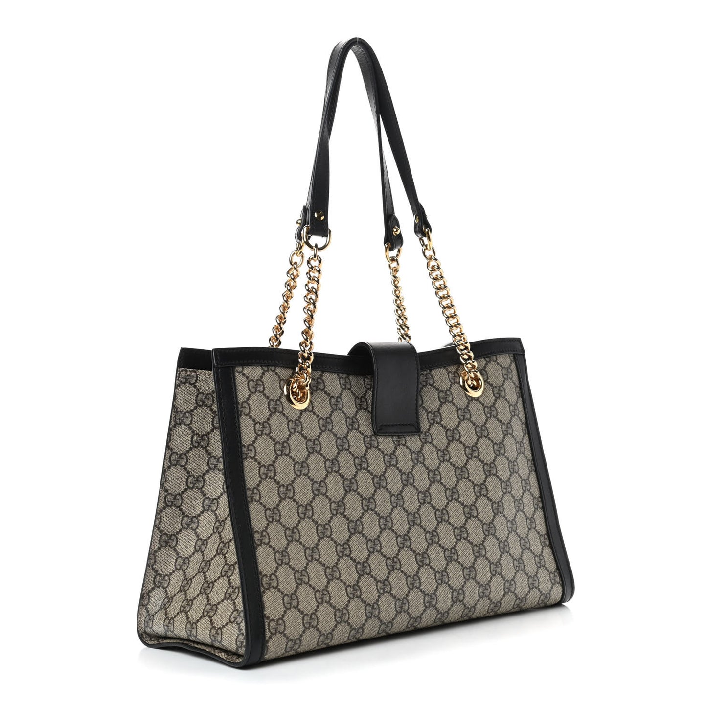 GG Supreme Monogram Medium Padlock Tote Black