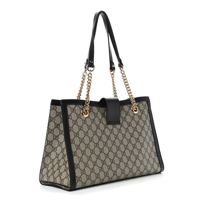 Gucci GG Supreme Monogram Medium Padlock Tote Black 2 of 4