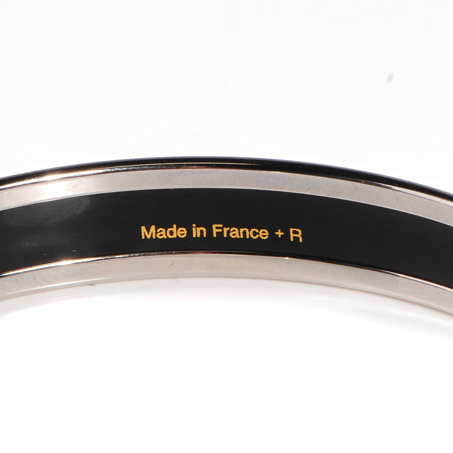 Enamel Printed Narrow Clic C'est Noue Bracelet 62 White Platinum