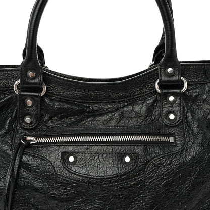 Balenciaga Agneau Arena Silver Hardware Medium Le City Black 7 of 10
