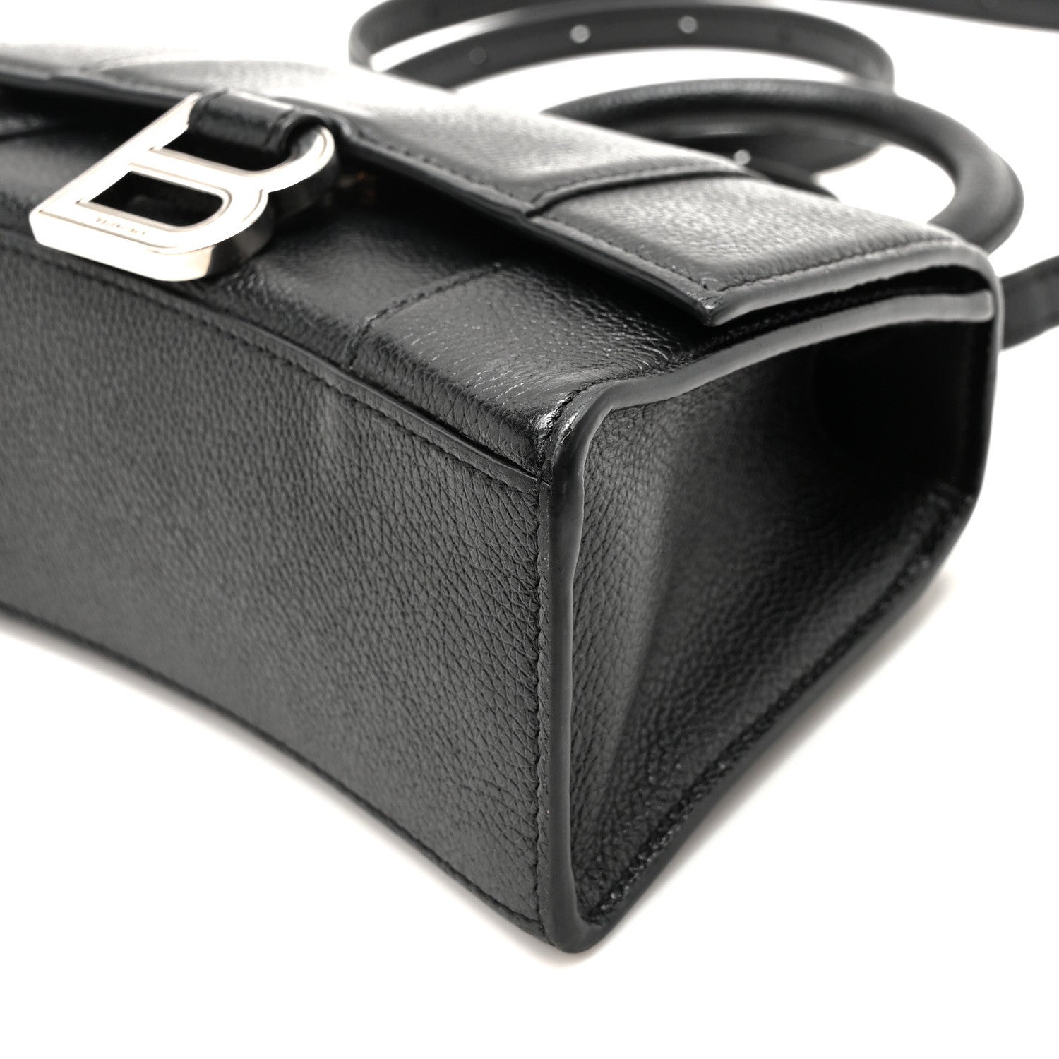 Balenciaga Grained Calfskin Hourglass Top Handle Bag XS Black 9 of 9