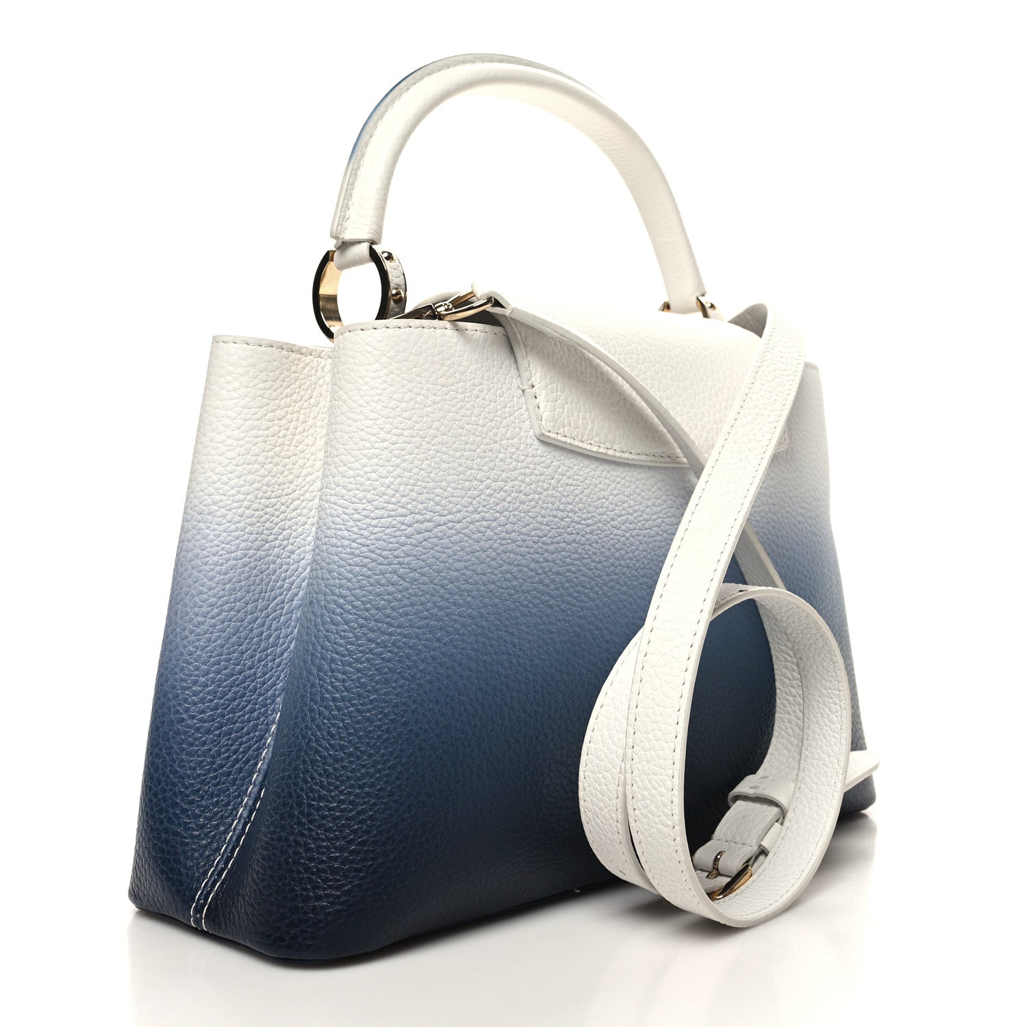 Louis Vuitton Taurillon Capucines BB Blue Marine 3 of 12