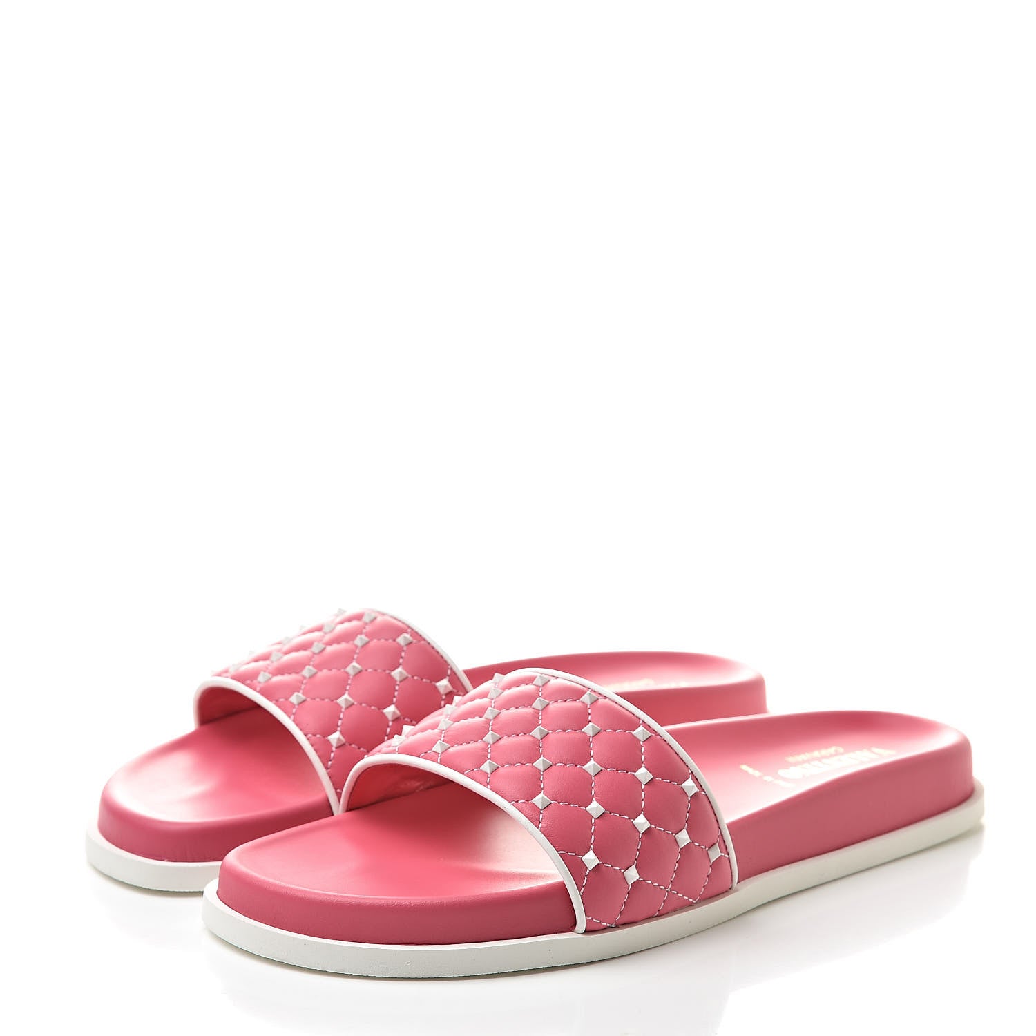 Valentino Garavani Nappa Free Rockstud Spike Slide Sandals 40 Shadow Pink 3 of 8