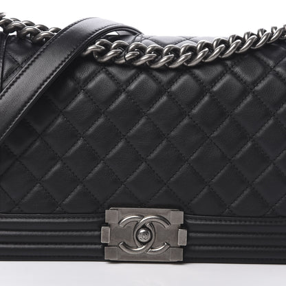 Chanel Calfskin Quilted Medium Boy Flap Black 8 of 11