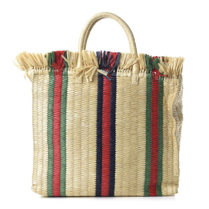 Gucci Raffia Linen Web Cestino Tote Bag 1 of 9