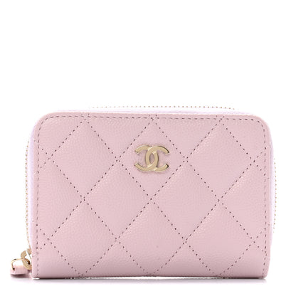 Chanel Caviar Quilted Zip Coin Purse Light Pink 1 of 8
