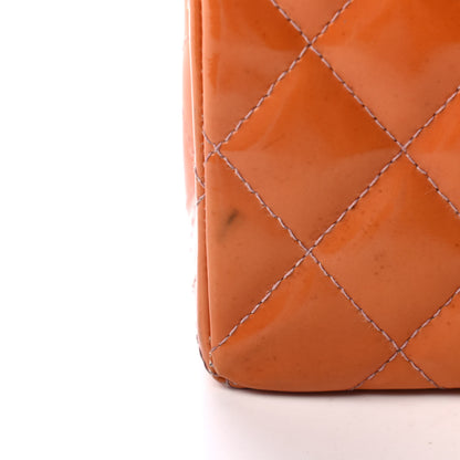 Chanel Patent Quilted Small Double Flap Orange 5 of 5